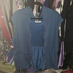 Z Avenue USA Sleeveless Hoodie Vest – Blue, Size 2XL